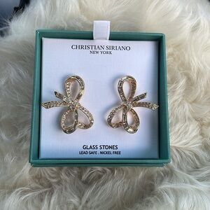 Viral Christian‎ Siriano Gold Croquette Bow Earrings